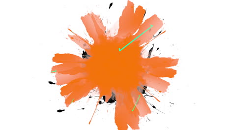 Splashing-watercolor-orange-brushes-and-triangles