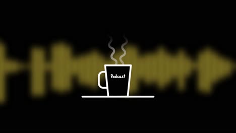 listening to podcast with coffee