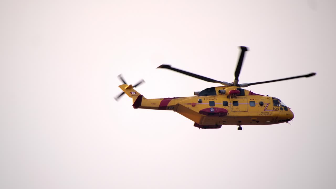 RCAF Search and Rescue CH-149 Cormorant Helicopter Flying
