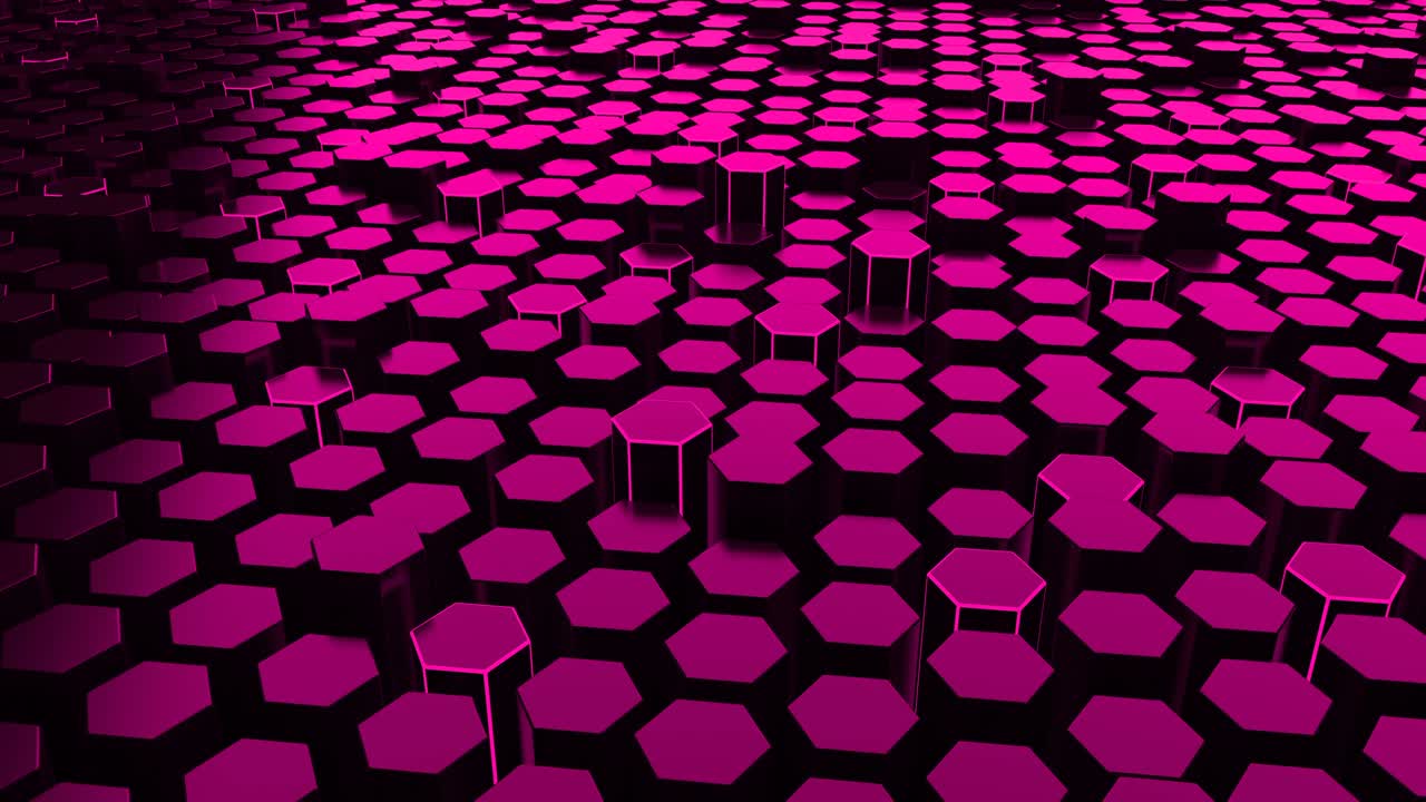 Pink Abstract Looped Hexagon Background