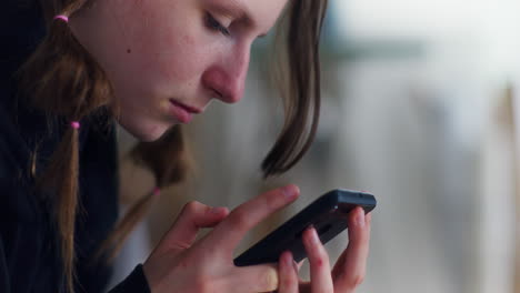 Poster Sad Teenager Holding Smartphone Victim of Hate
