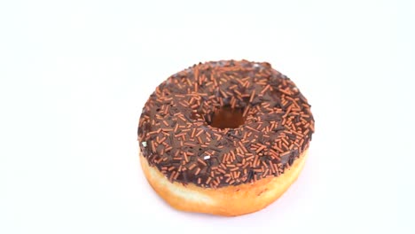 Donut-with-chocolate-icing-rotating-