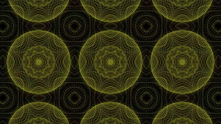 Motivo giallo con design gotico. Animazione motion graphics.