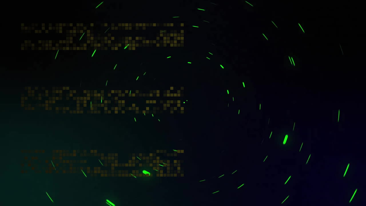 Animation of connections and data processing over dark background