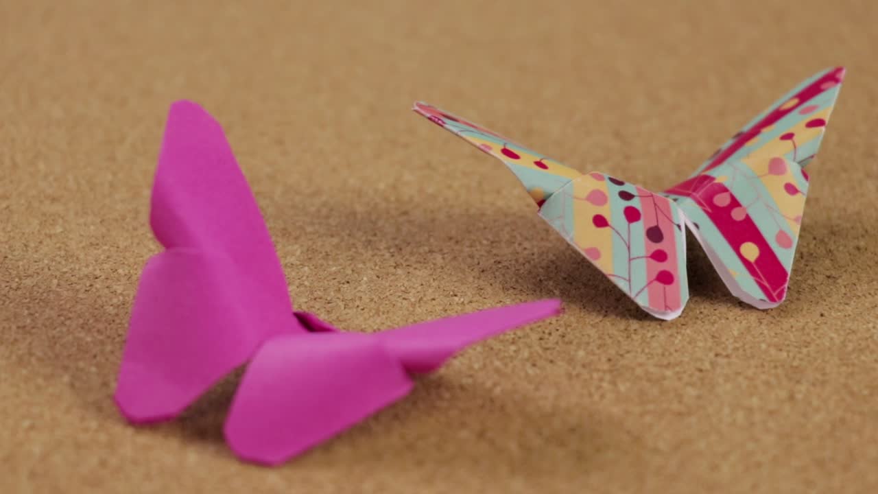 Paper butterflies made with the origami technique