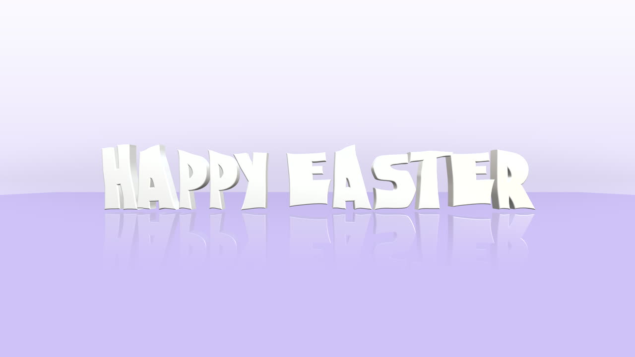 Testo bianco fluttuante "Buona Pasqua" su sfondo viola