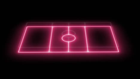 animation of neon pink sports field and blue lightnings