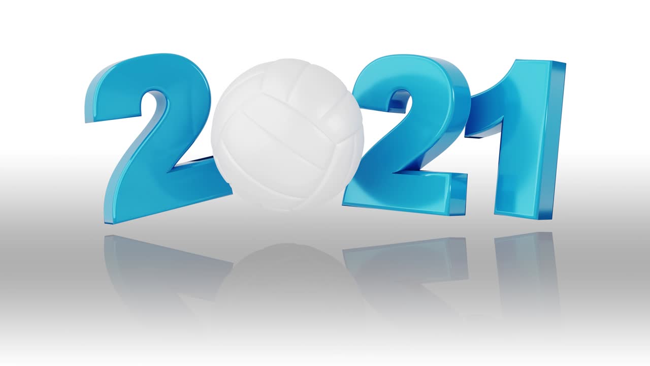 diseño de voleibol 2021 en rotación infinita en blanco