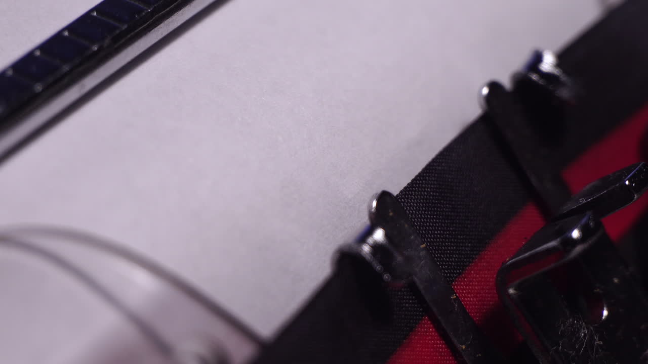 Year 1918, Typing on White Paper in Vintage Typewriter, Macro Close Up