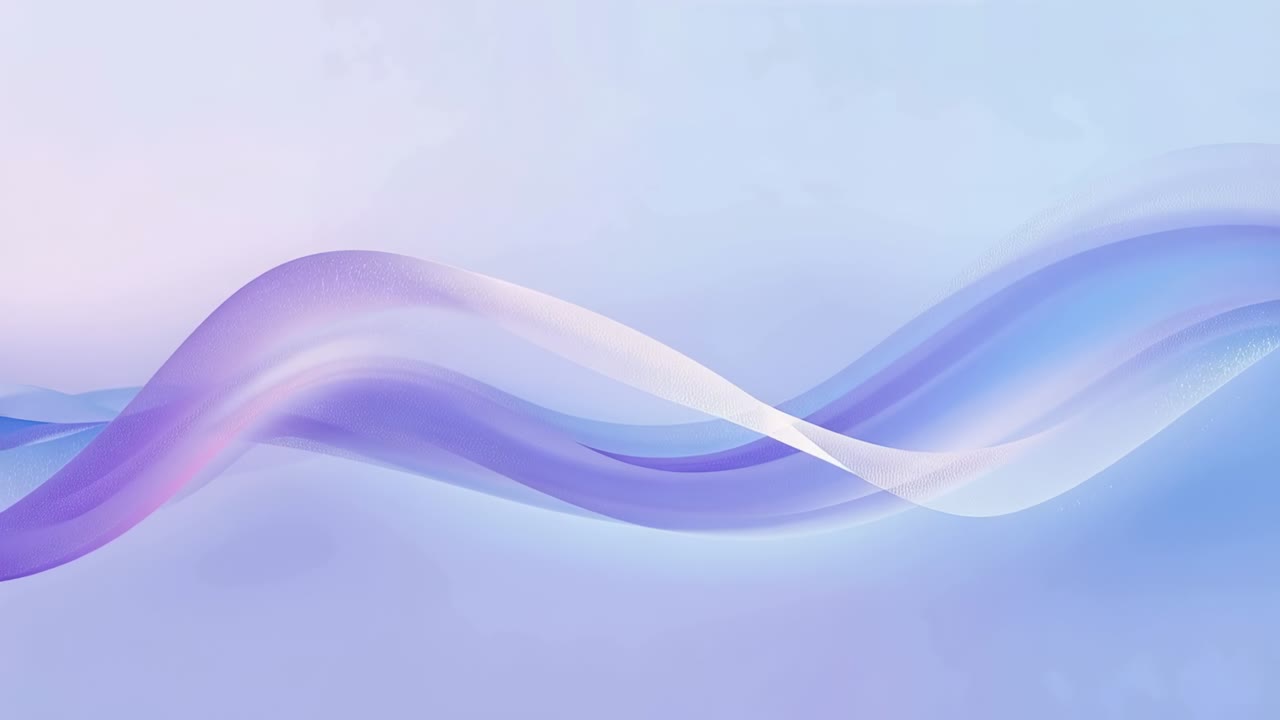 Shifting translucent ribbon bands moving on pastel canvas, playback starting, forming calm loop