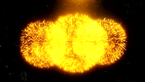 hola texto del sábado en la exhibición de fuegos artificiales partículas de explosión.