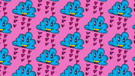 kids drawing pop art seamless background with theme of love rain