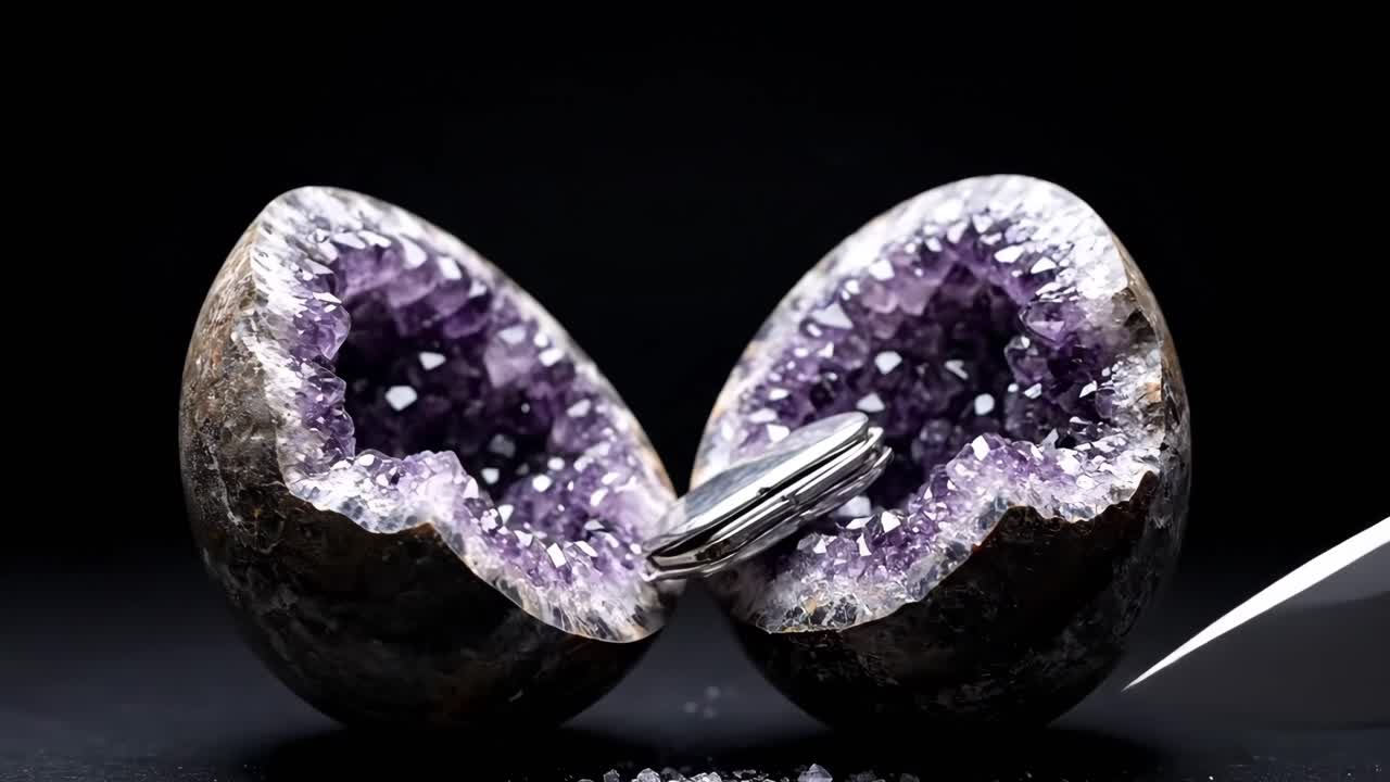 Cutting Open an Amethyst Geode