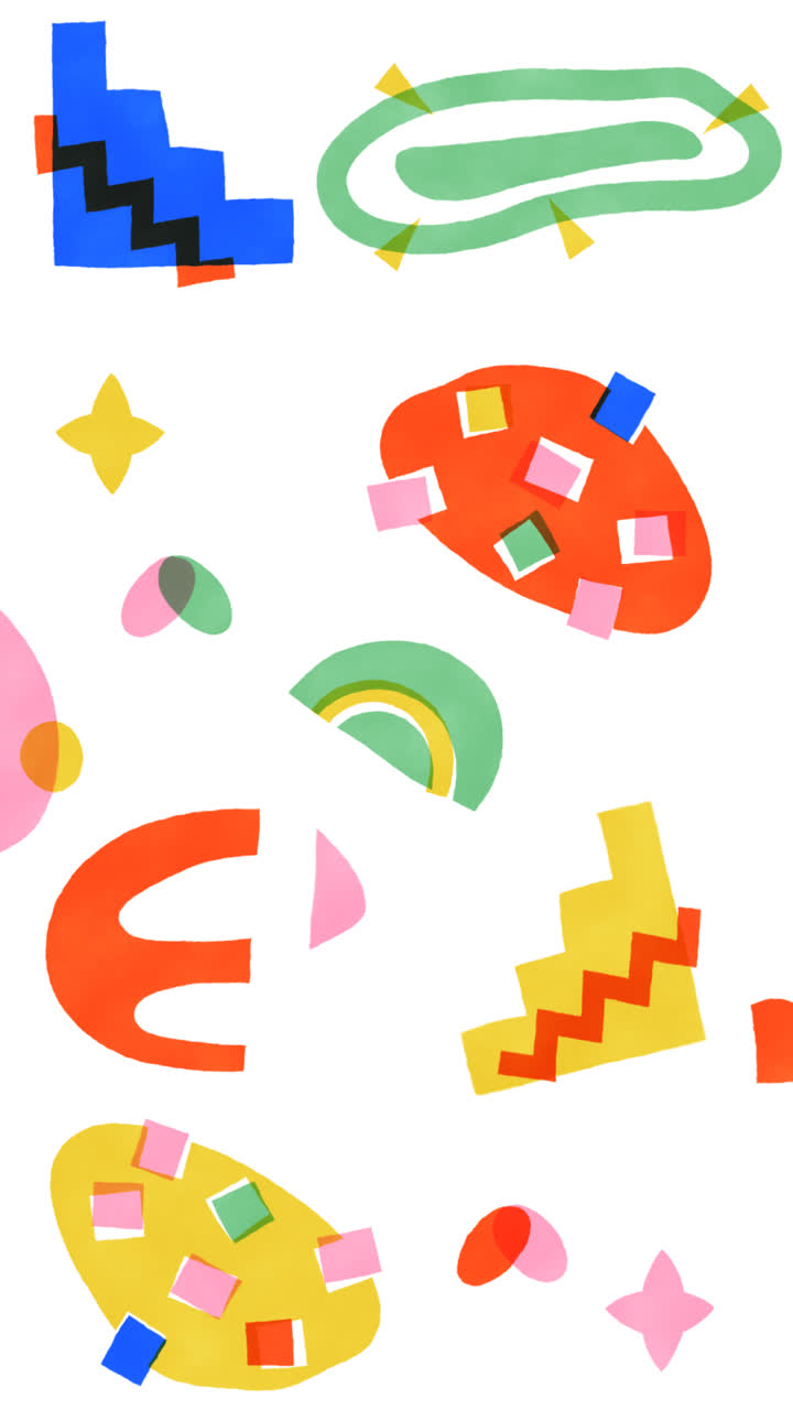 gráfico de movimiento de la colección de elementos de risógrafo dibujados a mano