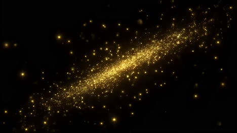 golden glittering particles on black background