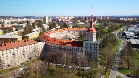 Tower-Of-Porubsky-Arc-With-Socialist-Realism-Style-In-Czech-Republic