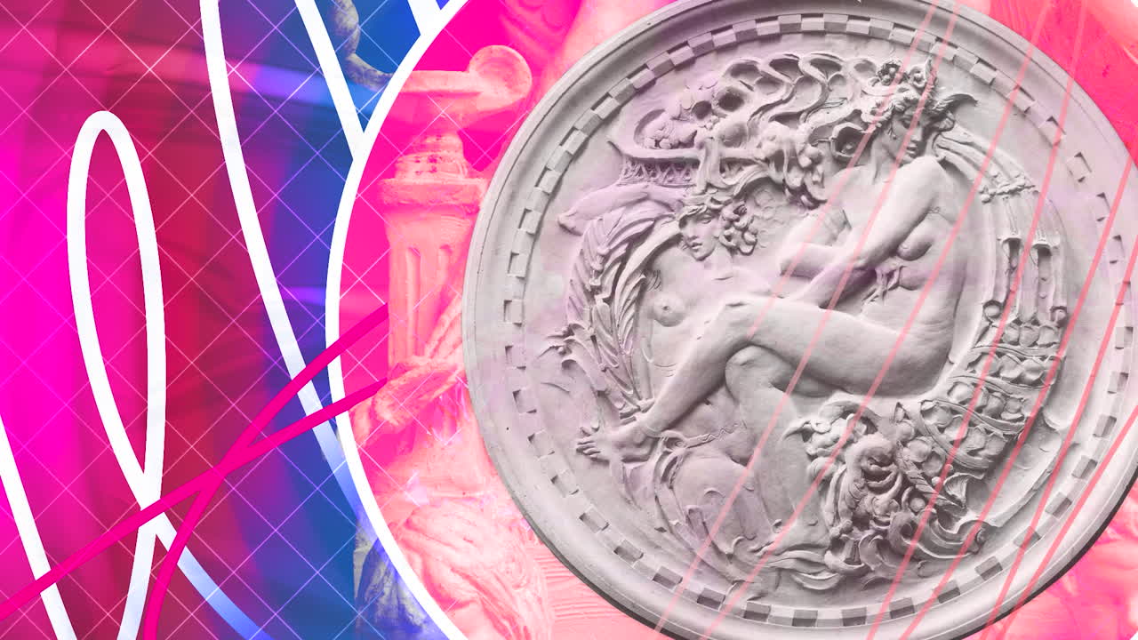 추상 예술 콜라지와 아트 누보 조각