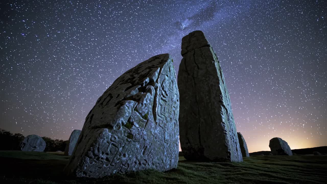 Ancient Stones Under a Starry Night Sky