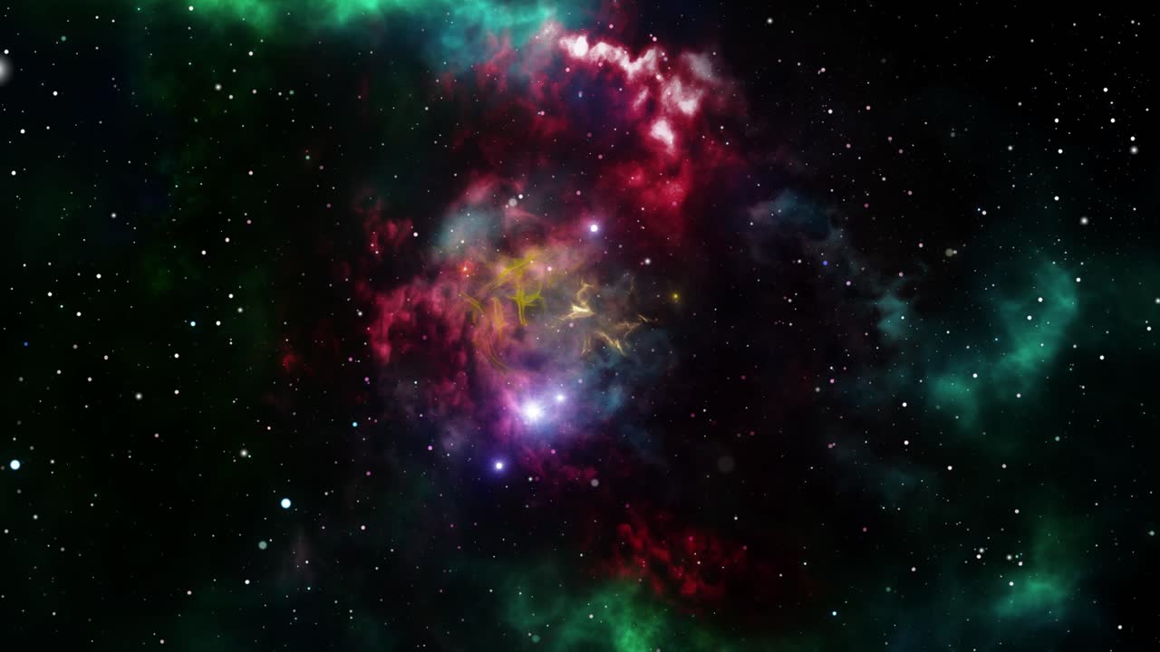 flight in the slightly glowing nebula 4k video background