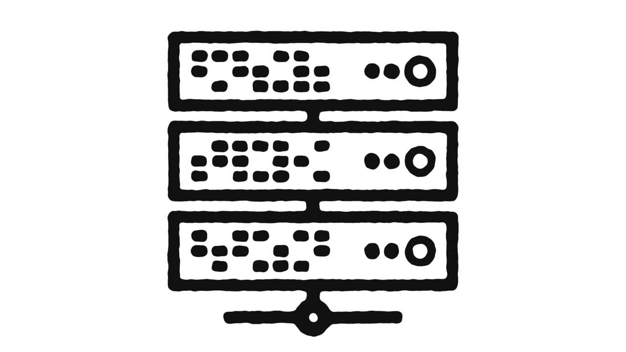 Data Center Icon Animation Footage & Alpha Channel