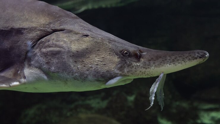 Un filmato attraverso il vetro in acquario