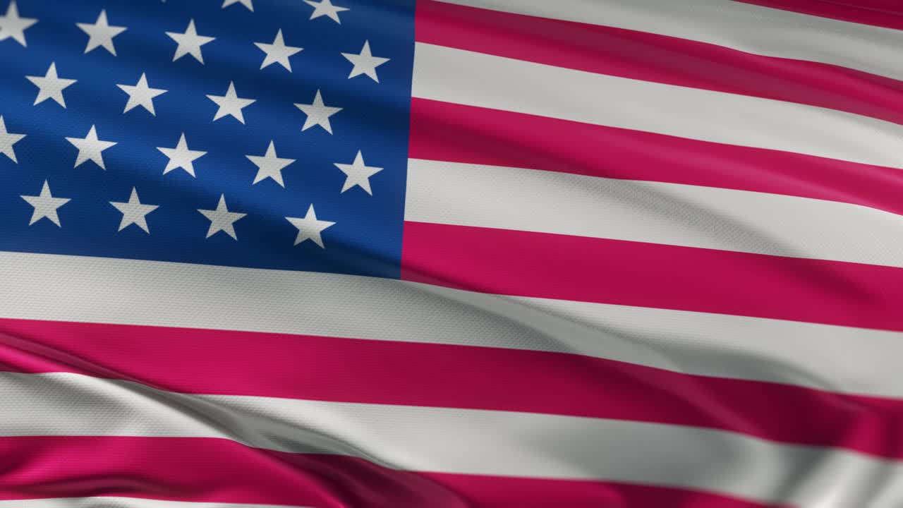 la bandera de los estados unidos ondeando en el viento seamles loop animación 3d. resolución 4k