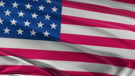 united states flag waving on wind seamles loop 3d animation. 4k resolution