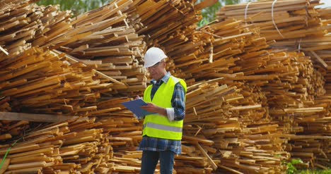 male worker examining plank's stack 18