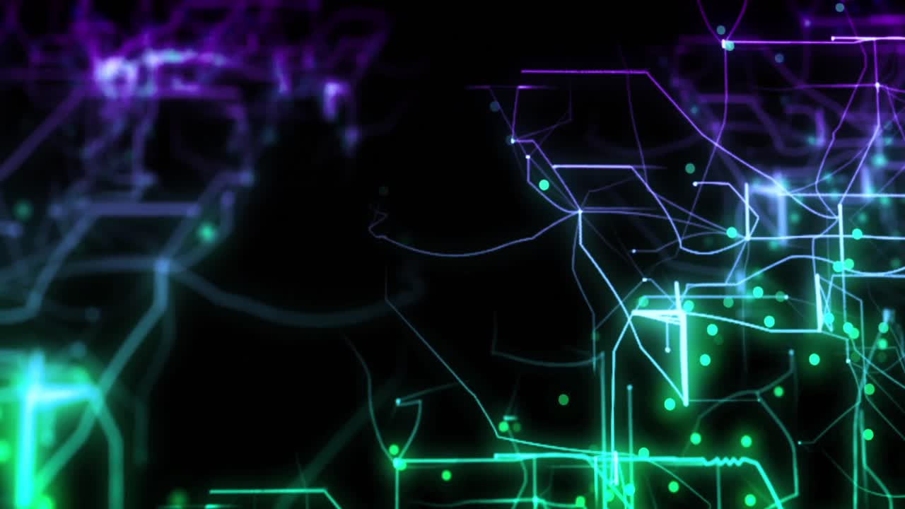 animación de formas en movimiento sobre fondo negro