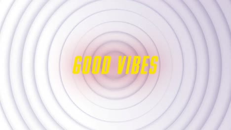 Digital-animation-of-good-vibes-text-against-concentric-circles-on-white-background