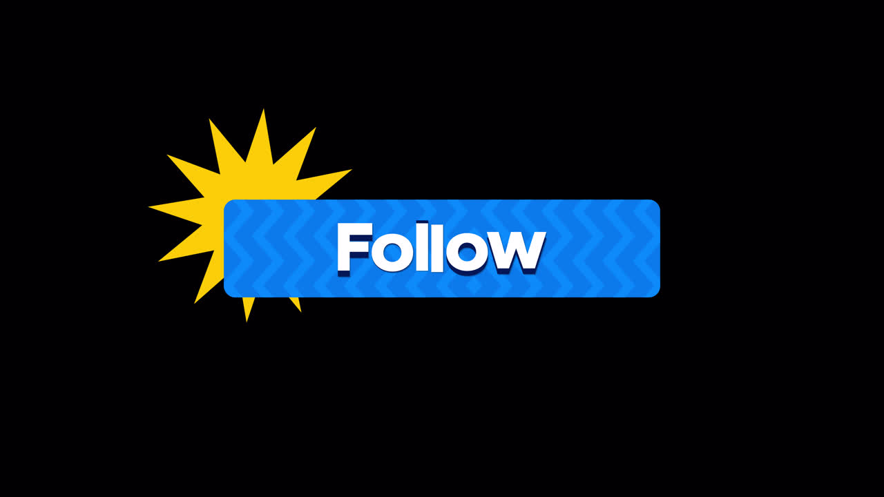 Animated Social Media Follow Button with Starburst Graphic