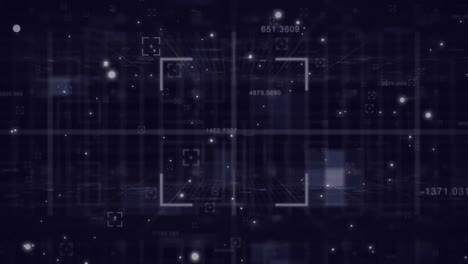 square scanning sign and data processing against black background