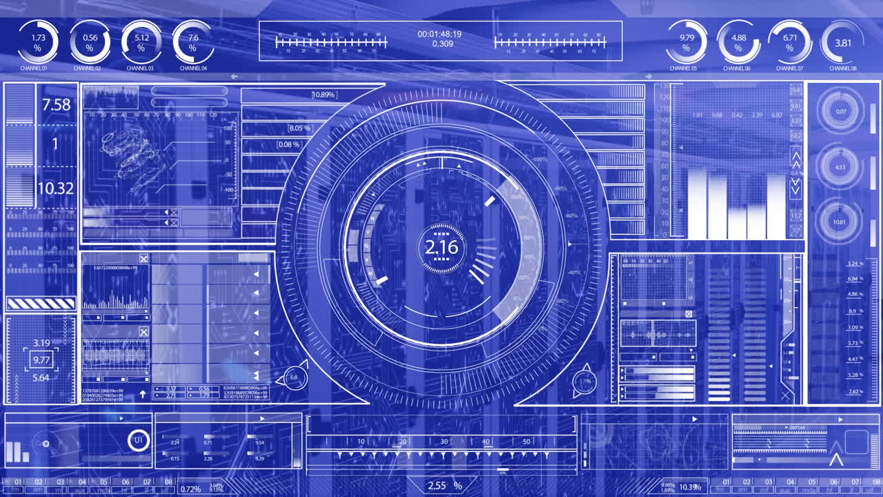 Animation of statistics and data processing over computer servers
