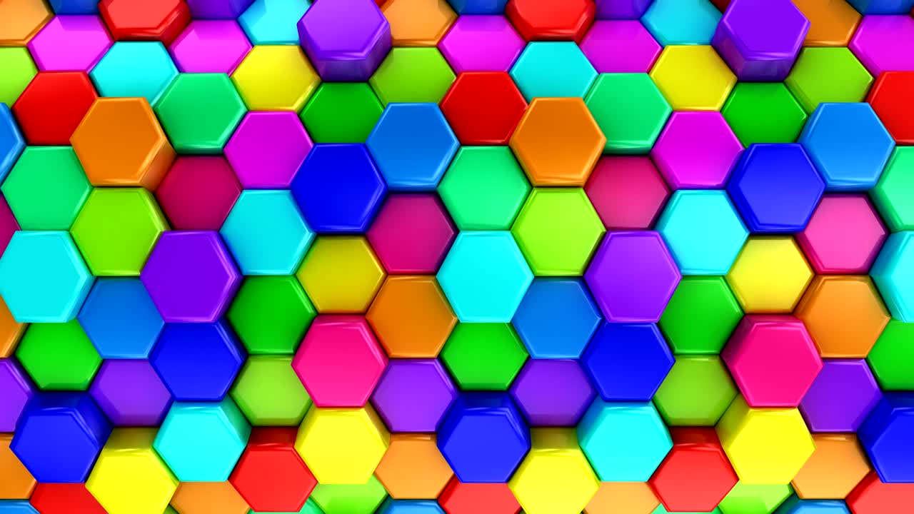 hexágonos animados de colores