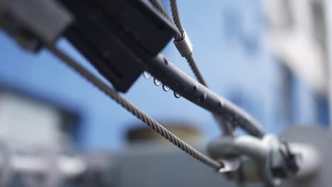 primer plano del sistema de cables industriales