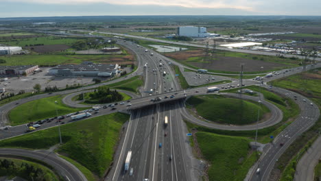 highway 401 in mississauga, canada, captured in a hyperlapse showing road details