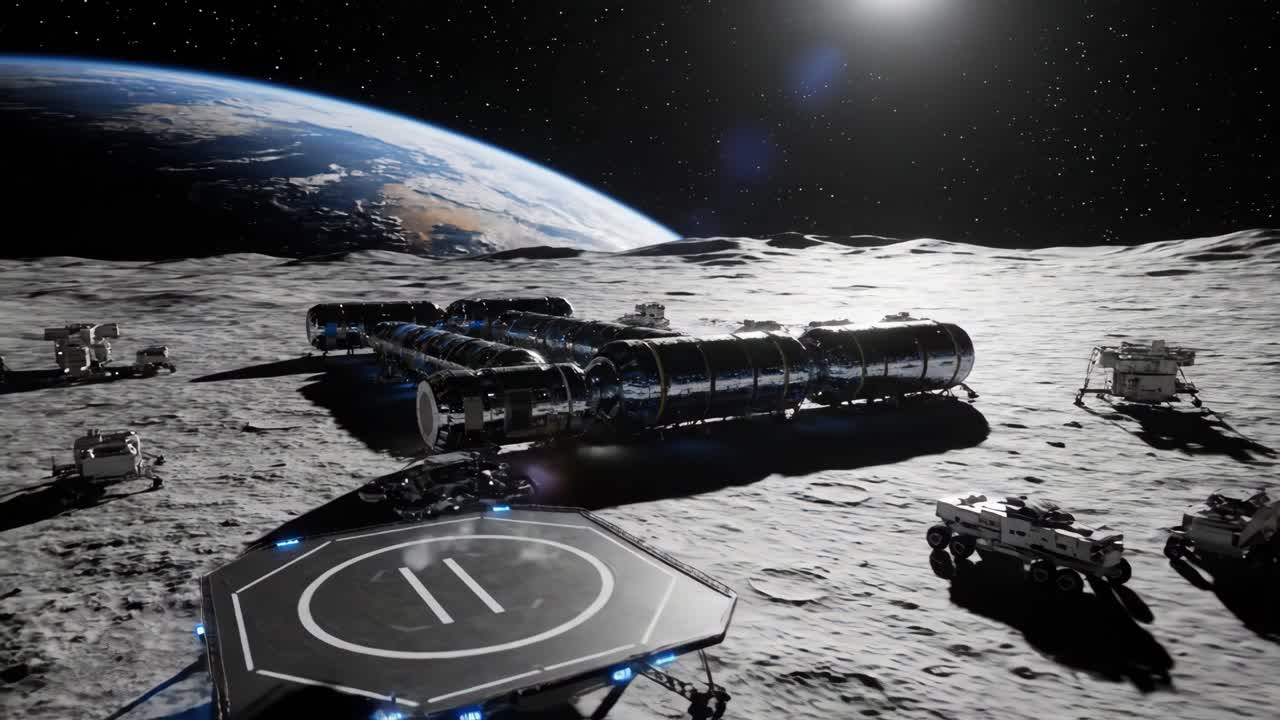 Lunar Habitat on the Moon Surface