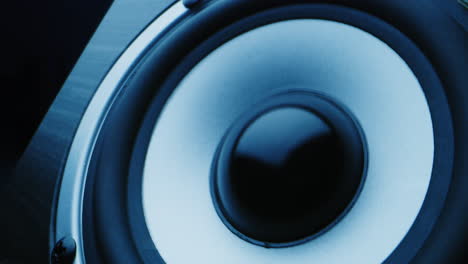 pulsating subwoofer macro view extreme closeup of a subwoofer pulsating 8k u shot