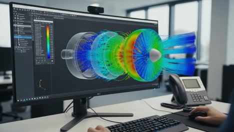 visualizing complex flow dynamics with advanced simulation techniques: an in-depth look at computational fluid dynamics in a professional workspace
