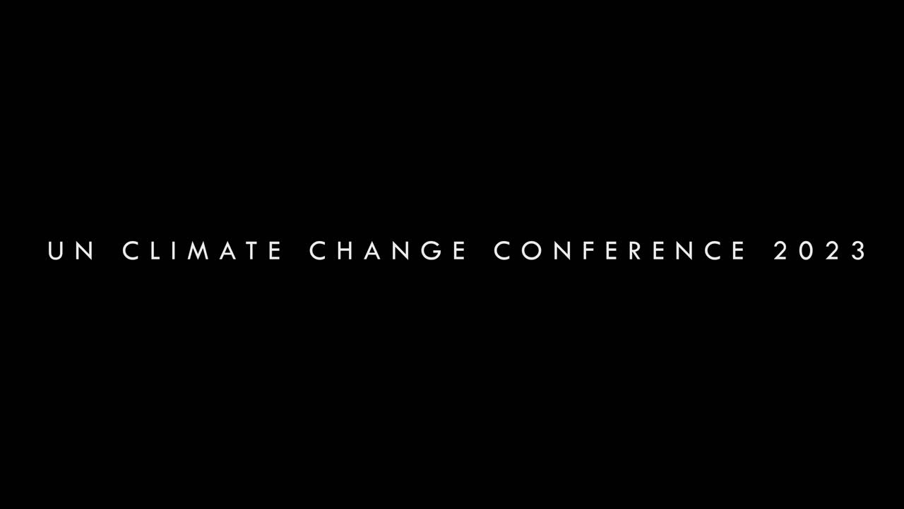 Stylish UN Climate change conference 2023 animated text - animation motion graphics replacable black background