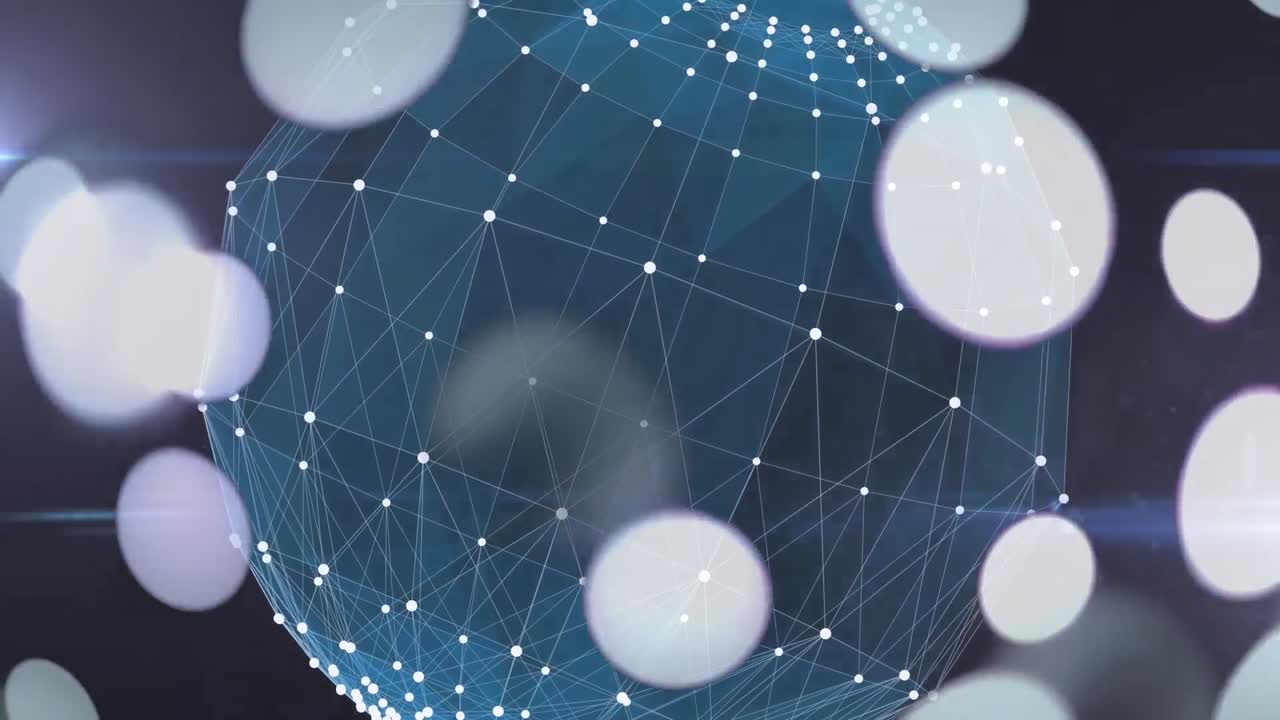 검은 바탕에 있는  ⁇  반점과 지구의 애니메이션