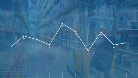 Animación-Del-Procesamiento-De-Datos-Sobre-El-Almacén-Contra-Las-Nubes-En-El-Cielo