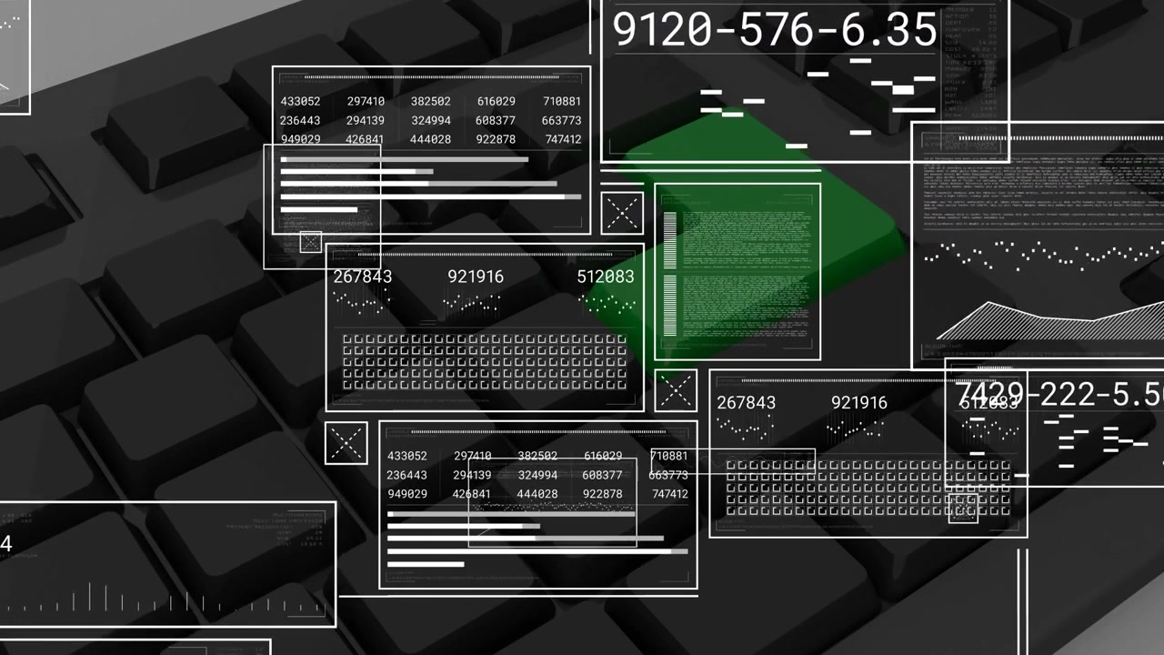 Animation der Datenverarbeitung über der Tastatur