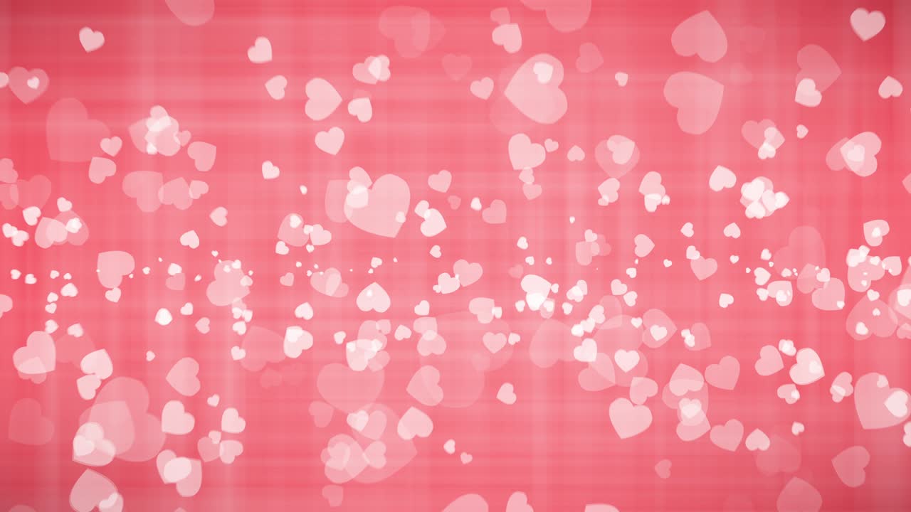 Animation of heart flying from center line on pink red gradient lines background. 4K 3D rendering seamless loop template for Valentine's day, wedding love, mother's day, or other celebration.