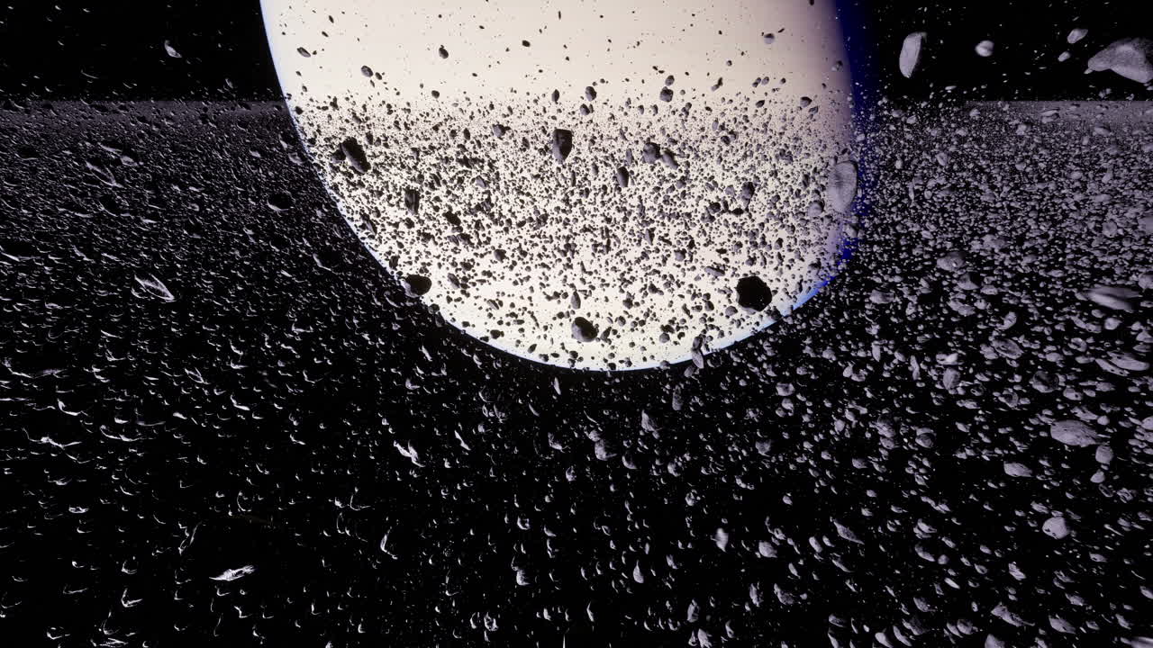 Saturns majestic rings captured in stunning detail amidst cosmic debris