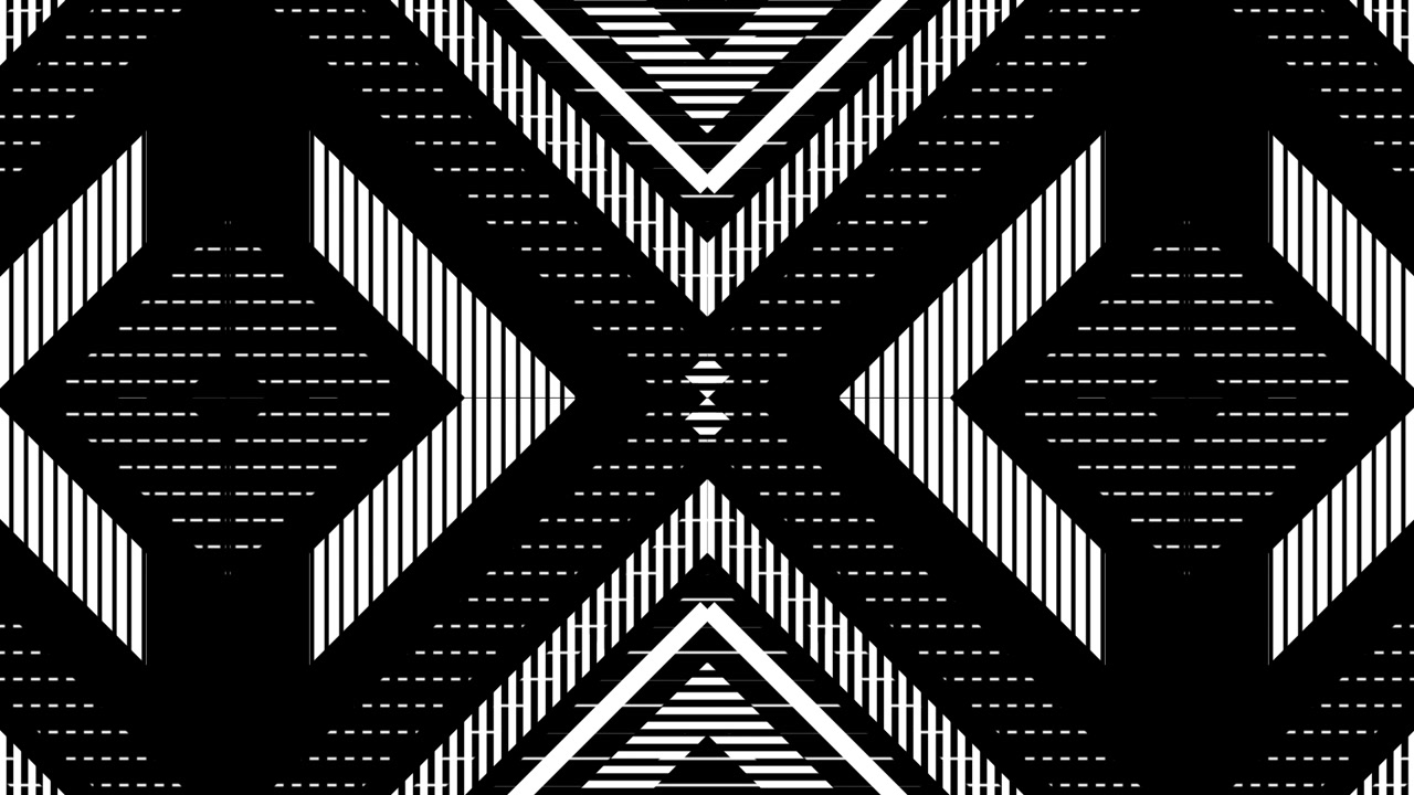 Seamless Loop of Abstract Black and White Geometric Pattern Transformation