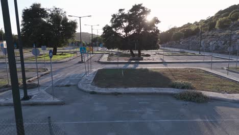 empty driving school practice area
