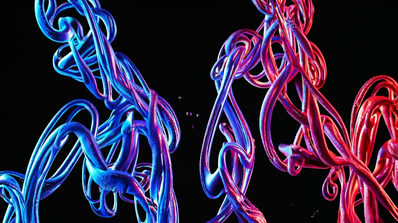 Abstract Glowing Fluid Art