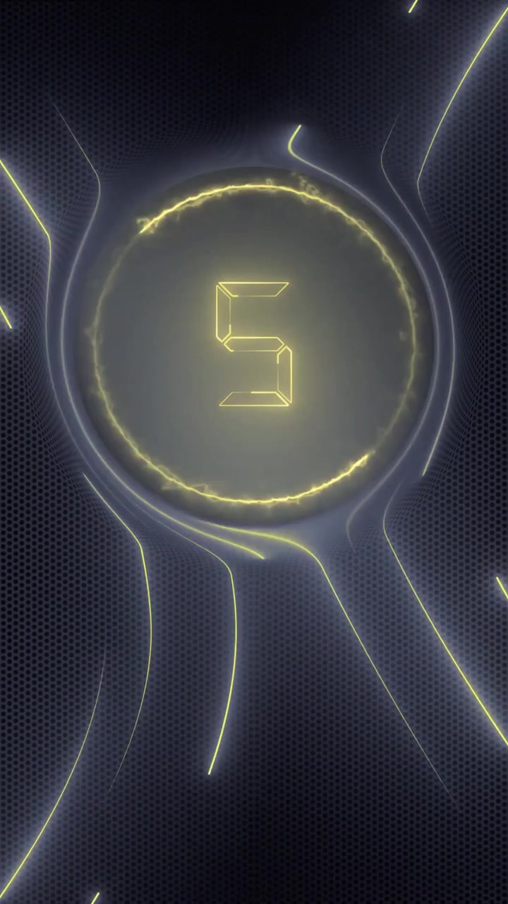 Futuristic Digital Countdown Timer with Neon Glowing Numbers