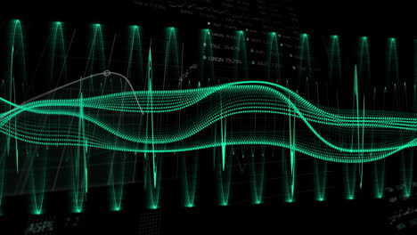 animación del procesamiento de datos sobre un fondo negro